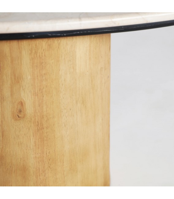 MESITA AUXILIAR MADERA HAYA NATURAL MARMOL MDMHOGAR