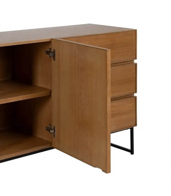 APARADOR MADERA DM FRESNO NATURAL METAL NEGRO MDMHOGAR