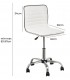 SILLA DE ESTUDIO ELEVABLE CON RUEDAS METAL CROMADO POLIPIEL BLANCA