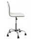 SILLA DE ESTUDIO ELEVABLE CON RUEDAS METAL CROMADO POLIPIEL BLANCA