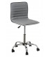 SILLA DE ESTUDIO CON RUEDAS ELEVABLE METAL CROMADO POLIPIEL GRIS