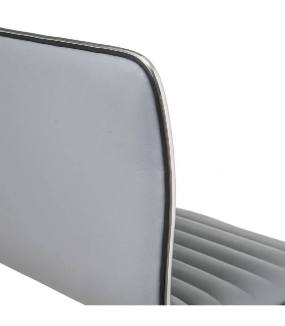 SILLA DE ESTUDIO CON RUEDAS ELEVABLE METAL CROMADO POLIPIEL GRIS