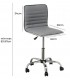 SILLA DE ESTUDIO CON RUEDAS ELEVABLE METAL CROMADO POLIPIEL GRIS