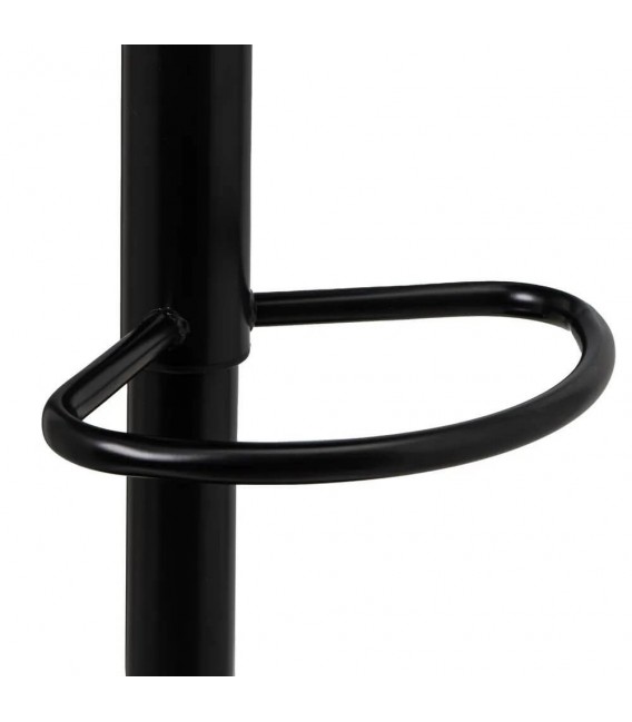 TABURETE BARRA REGULABLE EN ALTURA METAL Y POLIPIEL ACABADO NEGRO