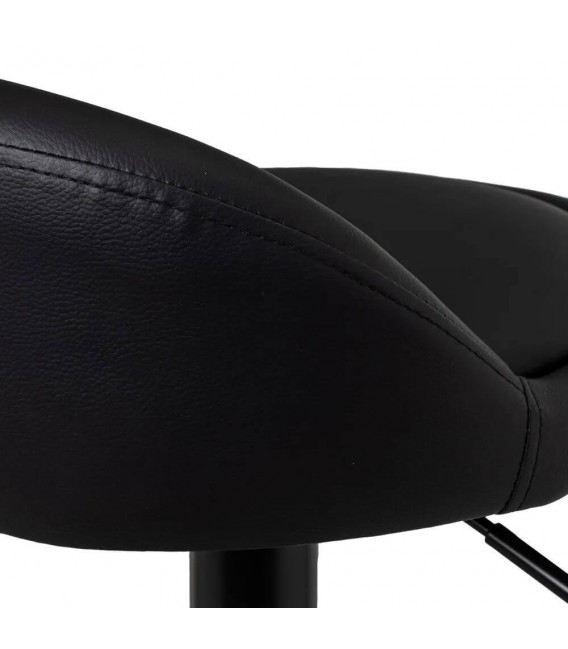 TABURETE BARRA REGULABLE EN ALTURA METAL Y POLIPIEL ACABADO NEGRO