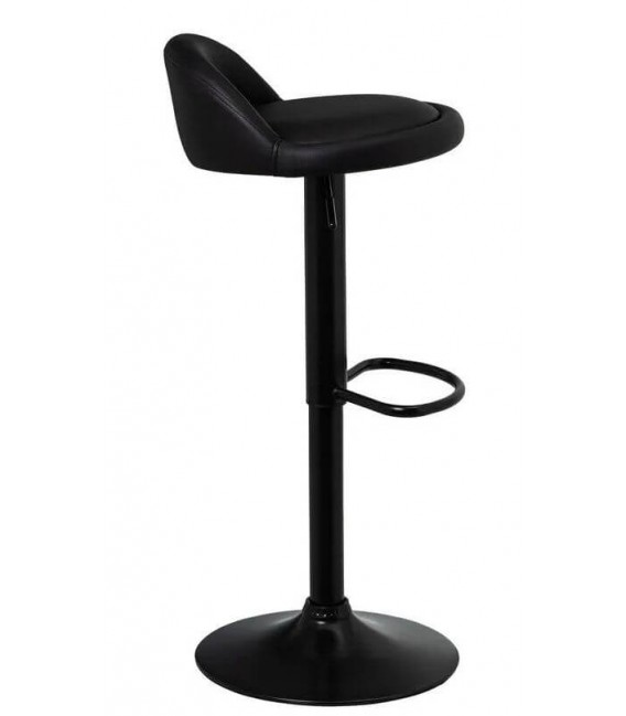 TABURETE BARRA REGULABLE EN ALTURA METAL Y POLIPIEL ACABADO NEGRO