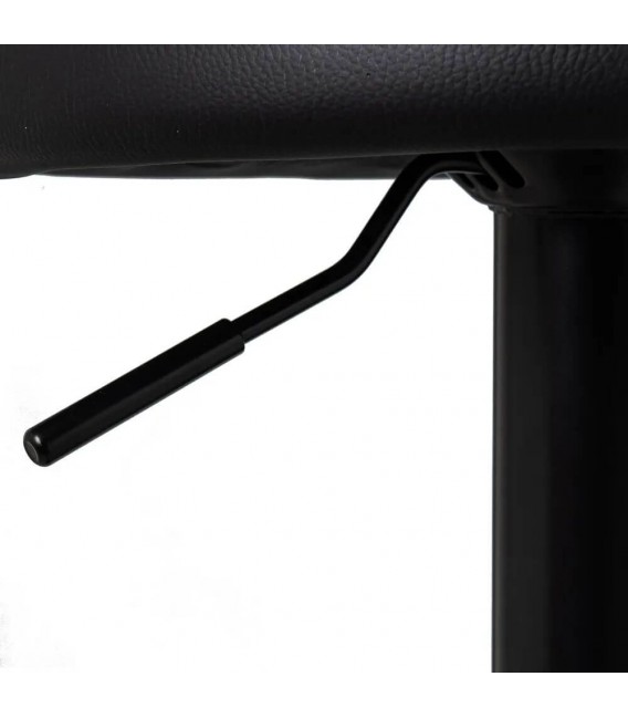 TABURETE BARRA REGULABLE EN ALTURA METAL Y POLIPIEL ACABADO NEGRO