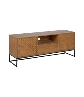 MUEBLE DE TV MADERA DM FRESNO NATURAL METAL NEGRO