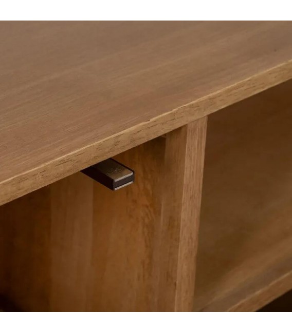 MUEBLE DE TV MADERA DM FRESNO NATURAL METAL NEGRO