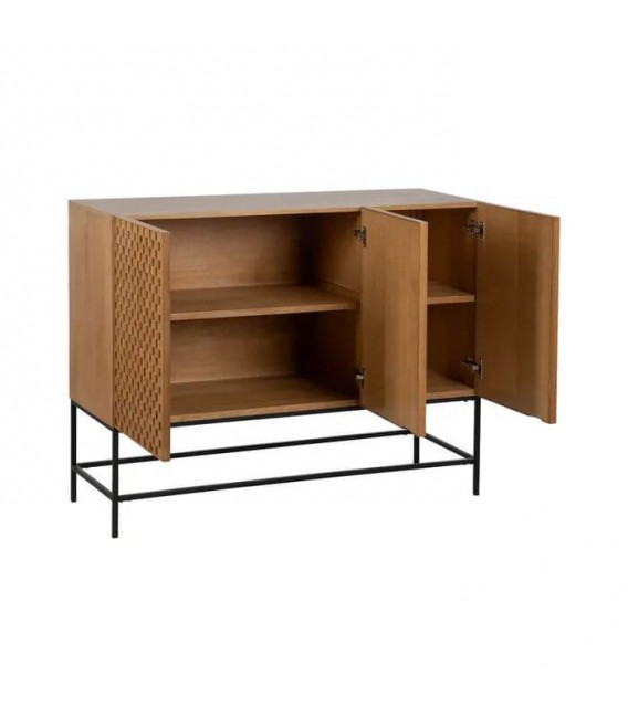 APARADOR MADERA DM FRESNO NATURAL METAL NEGRO MDMHOGAR