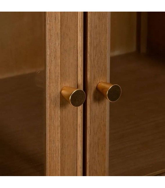 VITRINA MADERA DM FRESNO NATURAL METAL NEGRO MDMHOGAR