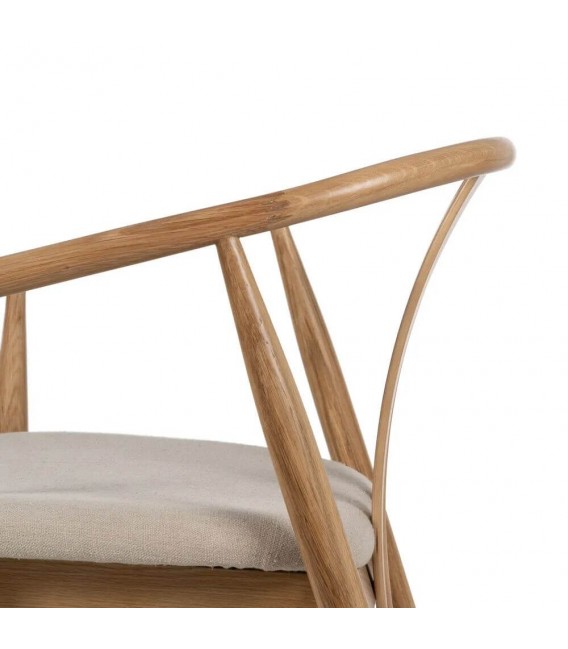 SILLON COMEDOR MADERA ROBLE NATURAL TEXTIL BEIGE MDMHOGAR