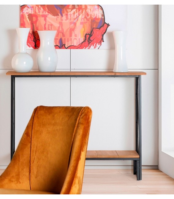 CONSOLA MADERA DE ABETO HIERRO MDMHOGAR