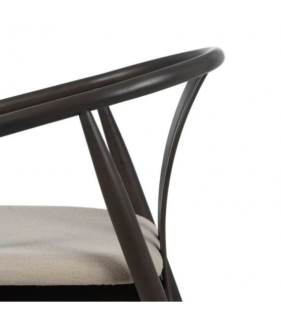 SILLON COMEDOR 57 X 57 X 77 KAIKO MADERA NEGRA TEXTIL BEIGE