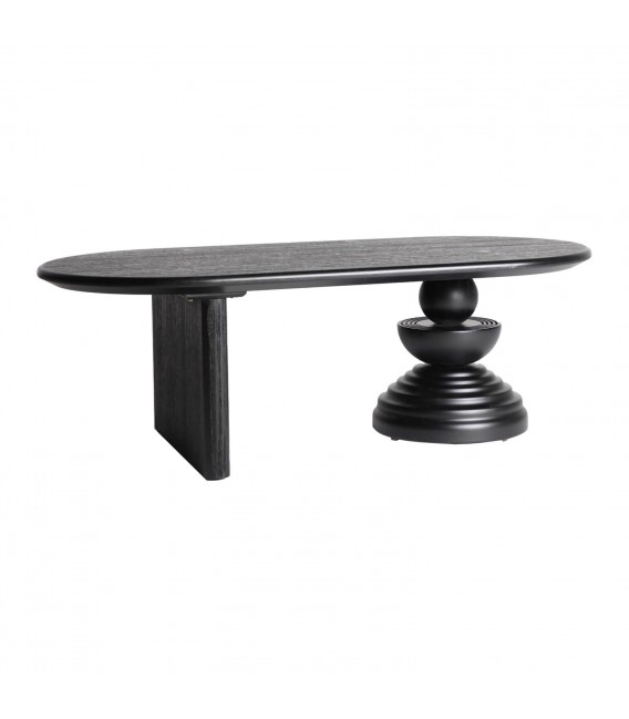 MESA DE CENTRO MADERA DE PINO NEGRO MDMHOGAR