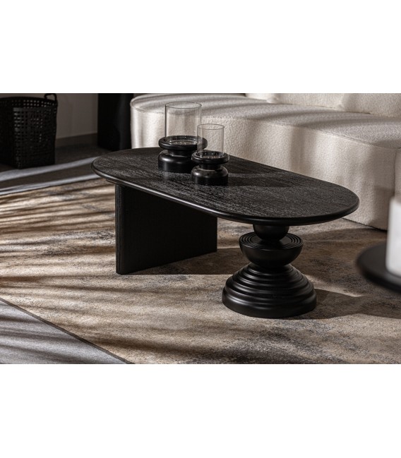 MESA DE CENTRO MADERA DE PINO NEGRO MDMHOGAR