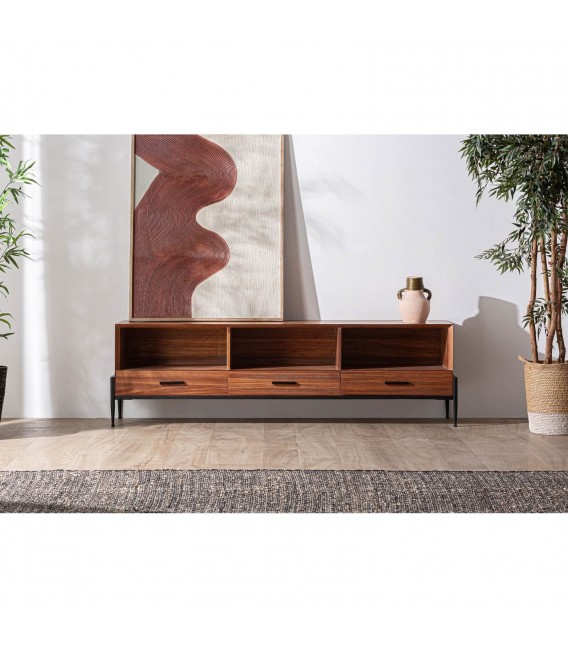 MUEBLE DE TV MADERA DE ABETO Y HIERRO MDMHOGAR