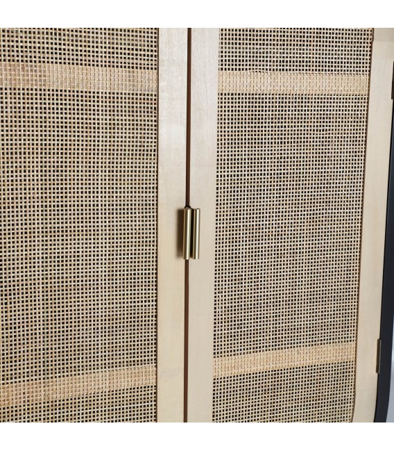 ARMARIO MADERA DE PINO Y RATÁN MDMHOGAR