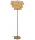 LAMPARA DE PIE METAL DORADO Y RAFIA NATURAL MDMHOGAR