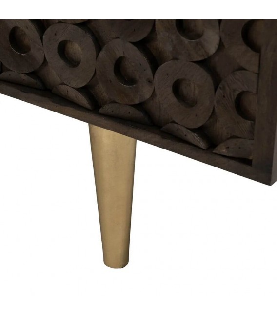 APARADOR 152 X 40 X 82 NALO MADERA MANGO NOGAL Y METAL ORO