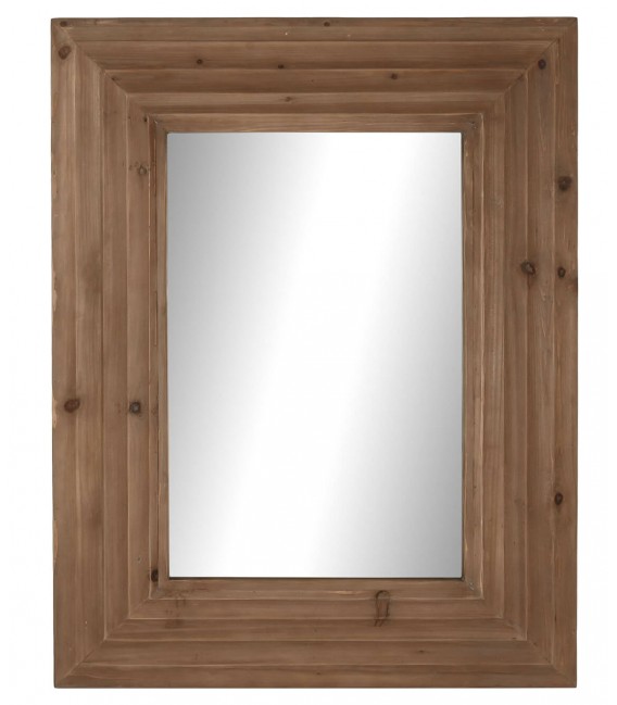 ESPEJO RUSTICO RECTANGULAR MADERA ACABADO AVELLANA