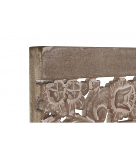 CABECERO TRIPTICO MADERA MDF TALLADA NOGAL