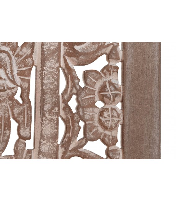 CABECERO TRIPTICO MADERA MDF TALLADA NOGAL