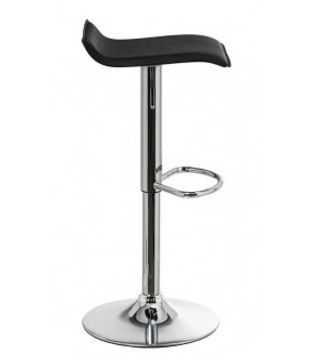 TABURETE BARRA ELEVABLE METAL CFROMADO POLIPIEL NEGRA