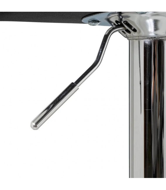 TABURETE BARRA ELEVABLE METAL CFROMADO POLIPIEL NEGRA