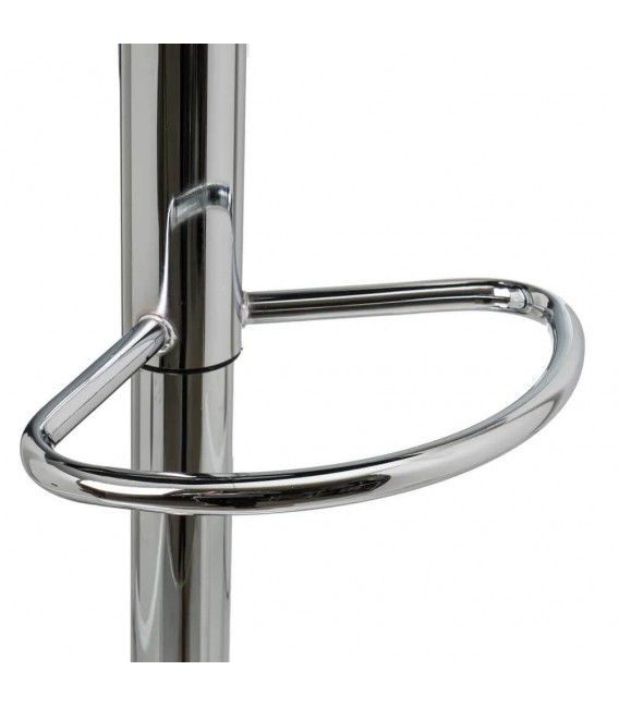 TABURETE BARRA ELEVABLE METAL CFROMADO POLIPIEL NEGRA
