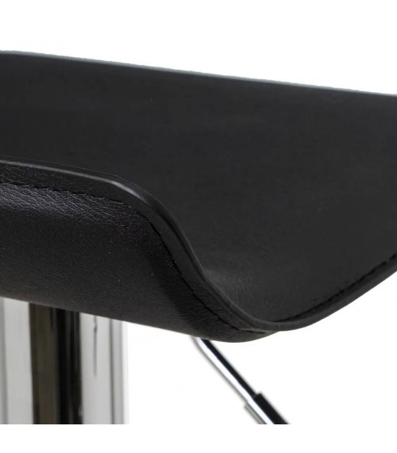 TABURETE BARRA ELEVABLE METAL CFROMADO POLIPIEL NEGRA