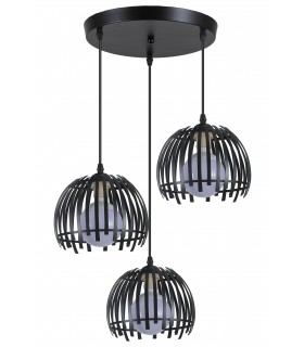 LAMPARA DE TECHO REDONDA 3 LUCES GURSA METAL NEGRO MDMHOGAR