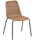 SILLA EXTERIOR APLIABLE POLIETILENO IMITACION RATAN METAL NEGRO