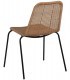 SILLA EXTERIOR APLIABLE POLIETILENO IMITACION RATAN METAL NEGRO