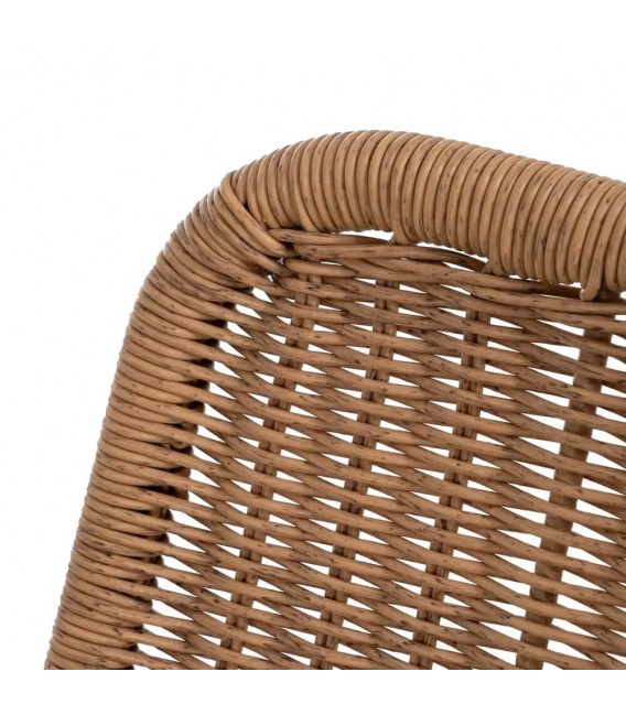 SILLA EXTERIOR APLIABLE POLIETILENO IMITACION RATAN METAL NEGRO