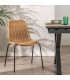 SILLA EXTERIOR APLIABLE POLIETILENO IMITACION RATAN METAL NEGRO