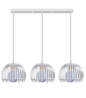 LAMPARA DE TECHO 3 LUCES REGULABLE EN ALTURA METAL BLANCO