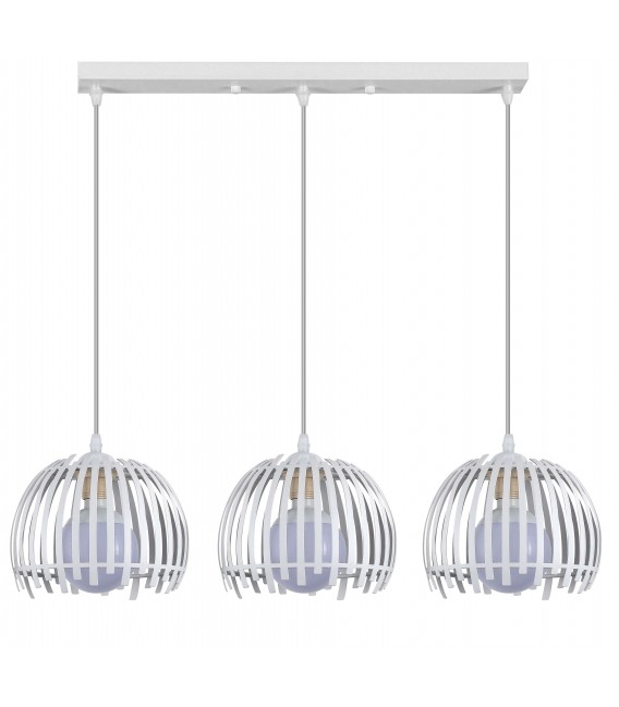 LAMPARA DE TECHO 3 LUCES REGULABLE EN ALTURA METAL BLANCO