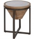 MESITA AUXILIAR 46 X 56 SICILIA METAL MADERA DE ABETO CRISTAL MDMHOGAR