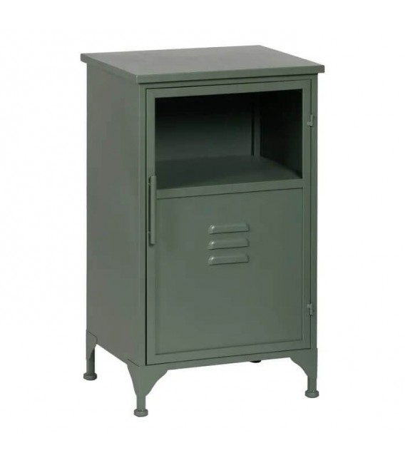 MESITA DE NOCHE TAQUILLA METAL VERDE CRISTAL MDMHOGAR