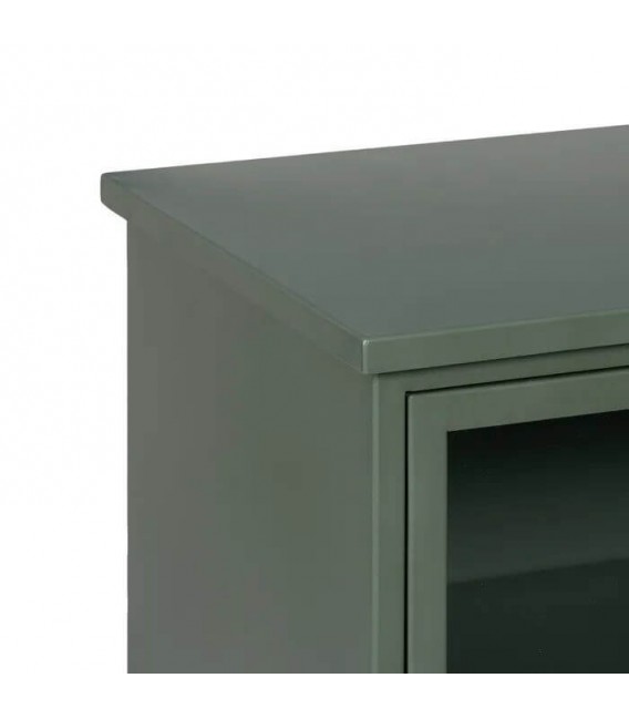 MESITA DE NOCHE TAQUILLA METAL VERDE CRISTAL MDMHOGAR