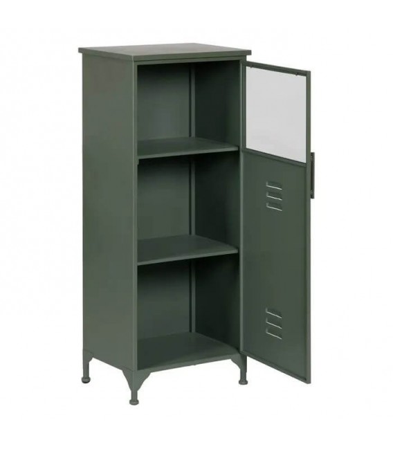 ARMARIO TAQUILLA METAL VERDE CRISTAL MDMHOGAR