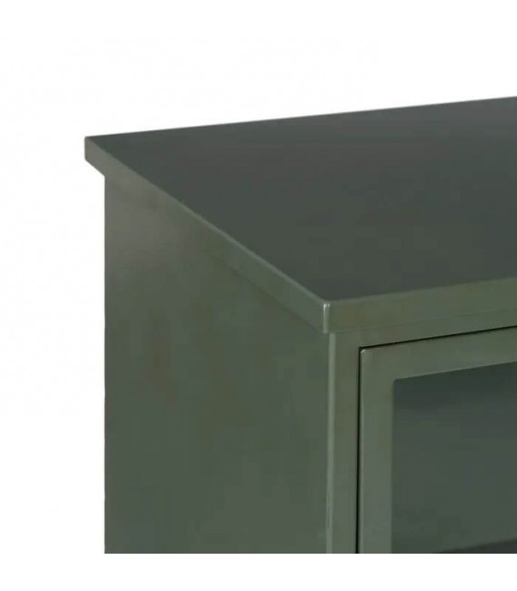 ARMARIO TAQUILLA METAL VERDE CRISTAL MDMHOGAR