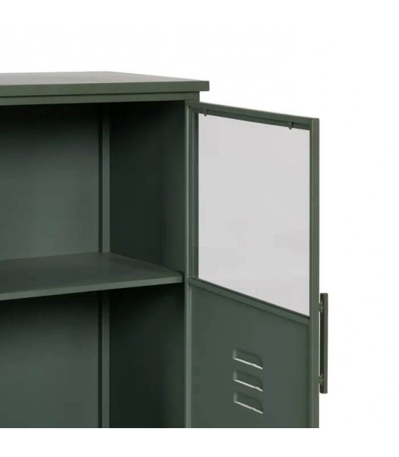 ARMARIO TAQUILLA METAL VERDE CRISTAL MDMHOGAR