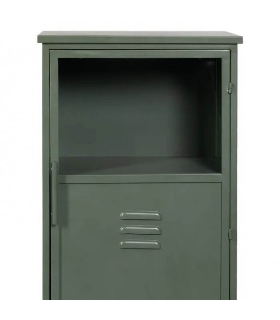 ARMARIO TAQUILLA METAL VERDE CRISTAL MDMHOGAR
