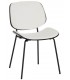 SILLA METAL Y DM NEGRO TAPIZADA EN BLANCO CONTEMPORANEA