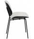 SILLA METAL Y DM NEGRO TAPIZADA EN BLANCO CONTEMPORANEA