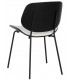 SILLA METAL Y DM NEGRO TAPIZADA EN BLANCO CONTEMPORANEA