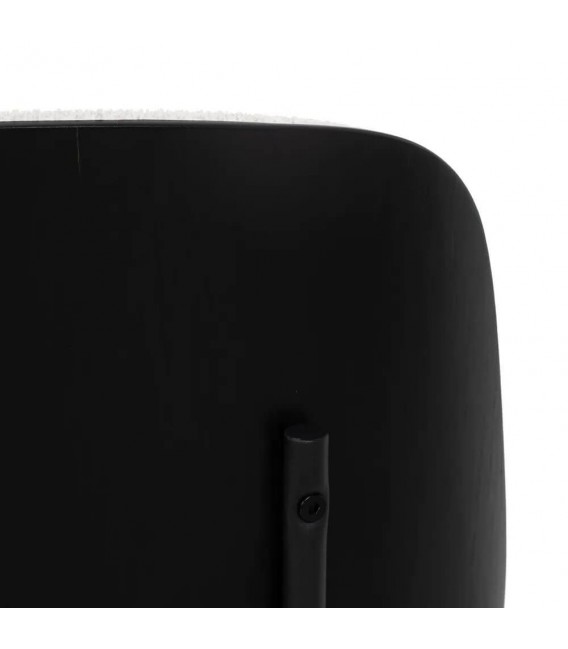 SILLA METAL Y DM NEGRO TAPIZADA EN BLANCO CONTEMPORANEA