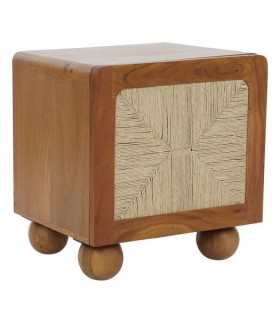 MESITA DE NOCHE MADERA ACACIA RATAN MDMHOGAR